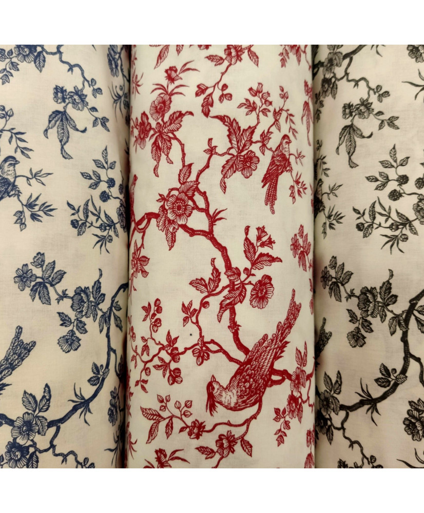 Tissus d'ameublement, Toile de Jouy, chez les Tissus Grégoire, à Saint