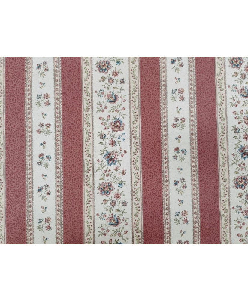 Coupon Beaucaire rayure rose 1m