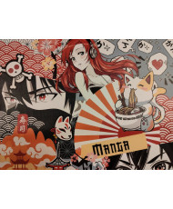 Carré cuir végan- Manga