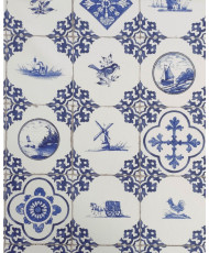 Bachette coton - carreaux de ciment Blue Tile