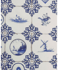 Bachette coton - carreaux de ciment Blue Tile
