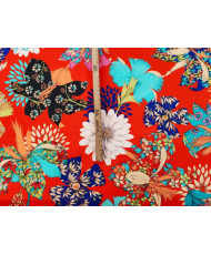 Kimono FLOWERS fond rouge
