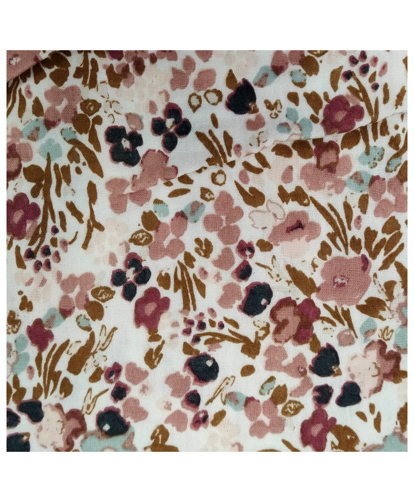 Double Gaze de coton imprimée - Capucine 2.70 m