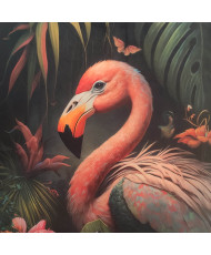 Carré velours imprimé Flamand rose