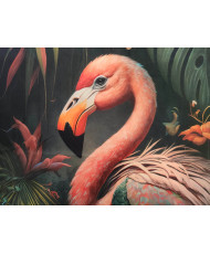 Carré velours imprimé Flamand rose