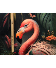 Carré velours imprimé Flamand rose