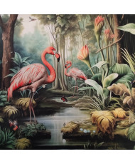 Carré velours imprimé Flamingo
