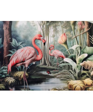 Carré velours imprimé Flamingo