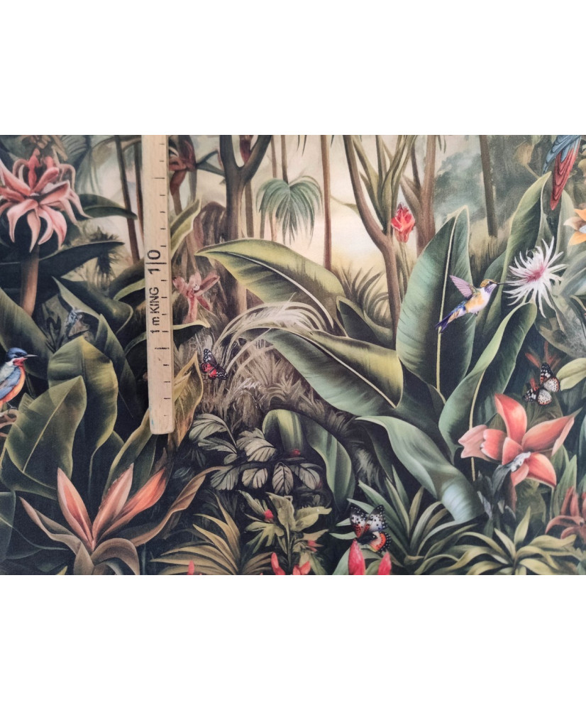Tissu Fantaisie Jacquard Floral Médaillon Couleurs Rubis