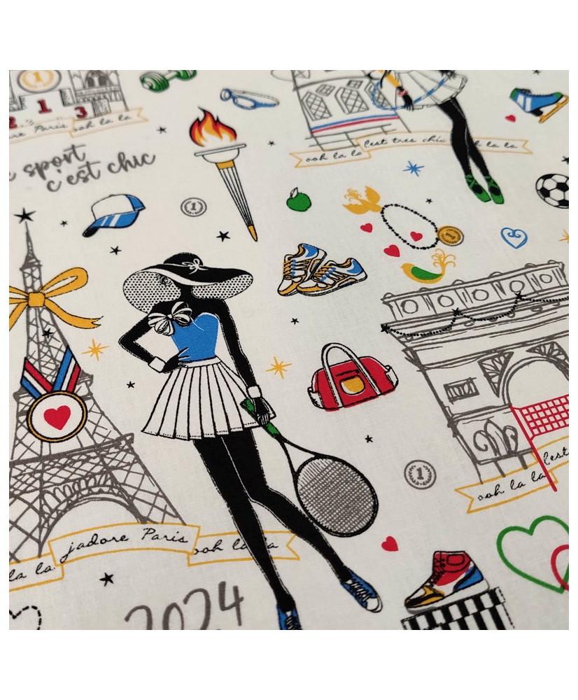 Coupon Médaille percale imprimée 2 m