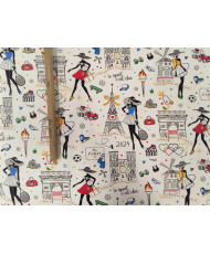 Coupon Médaille percale imprimée 2 m
