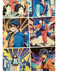 Panneau Manga 1m10x1m10