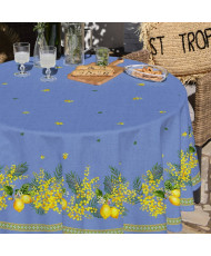 Nappe ronde Mimosa citron -...