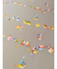Tissu THEVENON Happy Birds-Bachette de coton en 280 cm