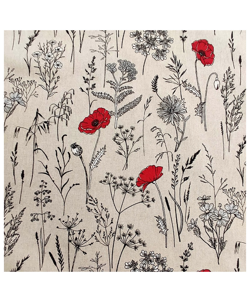 Tissu Mélange Coton polyester Graminées