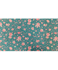 Tissu coton imprimé indienne Holi Turquoise