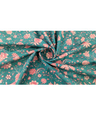 Tissu coton imprimé indienne Holi Turquoise