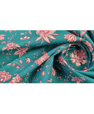 Tissu coton imprimé indienne Holi Turquoise