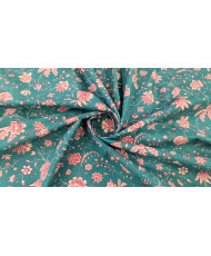 Tissu coton imprimé indienne Holi Turquoise