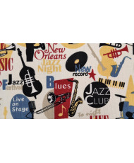 Tissu cretonne Jazz club