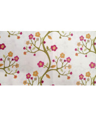 Tissu Toile demi nattée motif fleur Roséliane