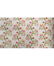 Tissu Toile demi nattée motif fleur Roséliane