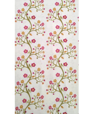 Tissu Toile demi nattée motif fleur Roséliane