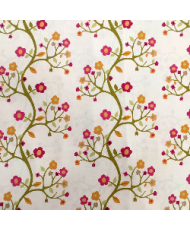 Tissu Toile demi nattée motif fleur Roséliane