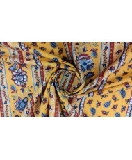 Tissu Cretonne Arlésienne rayure jaune