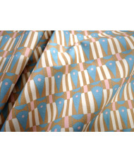 Tissu Eye Now Bleu fond noisette Thevenon