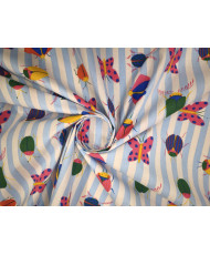 Tissu Coton imprimé insectes Raymond