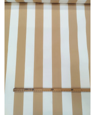 Tissu toile extérieur Polyskin rayé beige