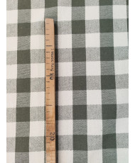 Tissu Toile de coton tissé teint Celestin-carreaux-kaki-150 cm de large