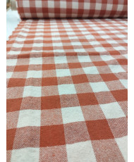 Tissu Toile de coton tissé teint Celestin-carreaux-terracotta-150 cm de large