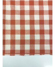 Tissu Toile de coton tissé teint Celestin-carreaux-terracotta-150 cm de large