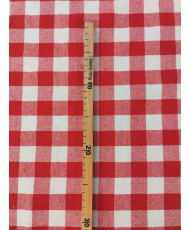 Tissu Toile de coton tissé teint Celestin-carreaux-rouge-150 cm de large