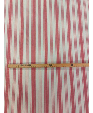 Tissu Toile de coton tissé teint Eugène-rayure-rouge 150 cm de large