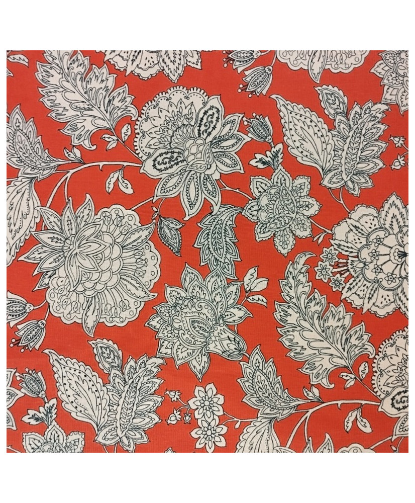 Tissu Cretonne SHARMA Terracotta