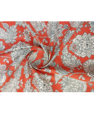 Tissu Cretonne SHARMA Terracotta