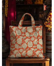 Tissu Cretonne SHARMA Terracotta