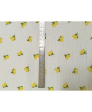 Double gaze coton-citron-135 cm