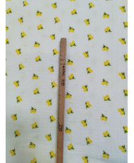 Double gaze coton-citron-135 cm