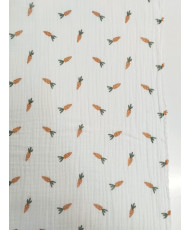 Double gaze coton-Carotte-135 cm