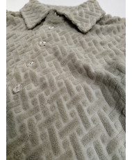 Jacquard-Jersey-kaki-Strié