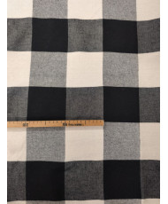 Tissu tissé teint Grands carreaux BIG CELESTIN Noir