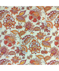 Tissu Cretonne Arlésienne Indienne Ivoire/orange
