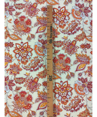 Tissu Cretonne Arlésienne Indienne Ivoire/orange