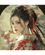 Carré velours imprimé - geisha