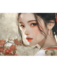 Carré velours imprimé - geisha