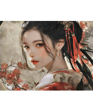 Carré velours imprimé - geisha